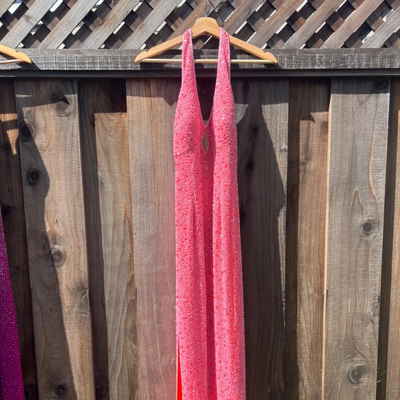 Vintage Davids bridal beaded pink gown - Picture 1 of 9